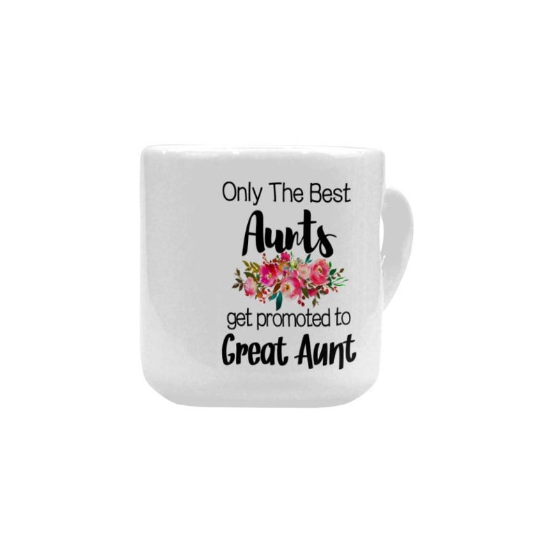 WECE MUG Only The Best Aunts Get Promoted to Great Aunt Coffee Mug Funny 10.3 Ounce White Ceramics Heart-Shaped Coffee Cup Gifts for Christmas Birthday Mug - Image 3